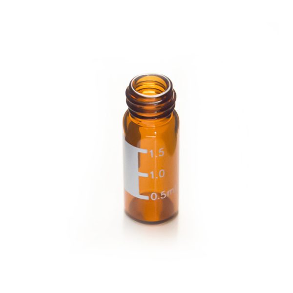 2 ml Amber Screw Neck Vial with Write-on Spot, 10-425 Thread, 11.6 × 32 mm, USP Type I, 100/pk